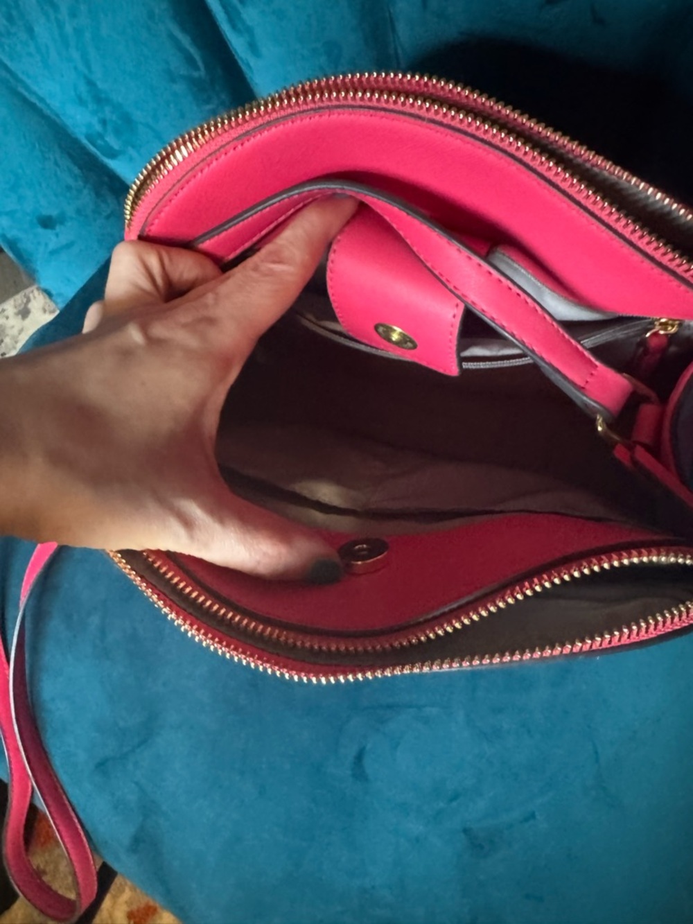 Anne Klein Pink Dome Satchel Handbag with Crossbody Strap 💖 So pretty! - Picture 6 of 6